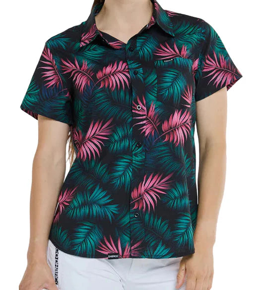 חולצת רכיבה קצרה נשים Tech Party l Dark Fern - DHaRCO