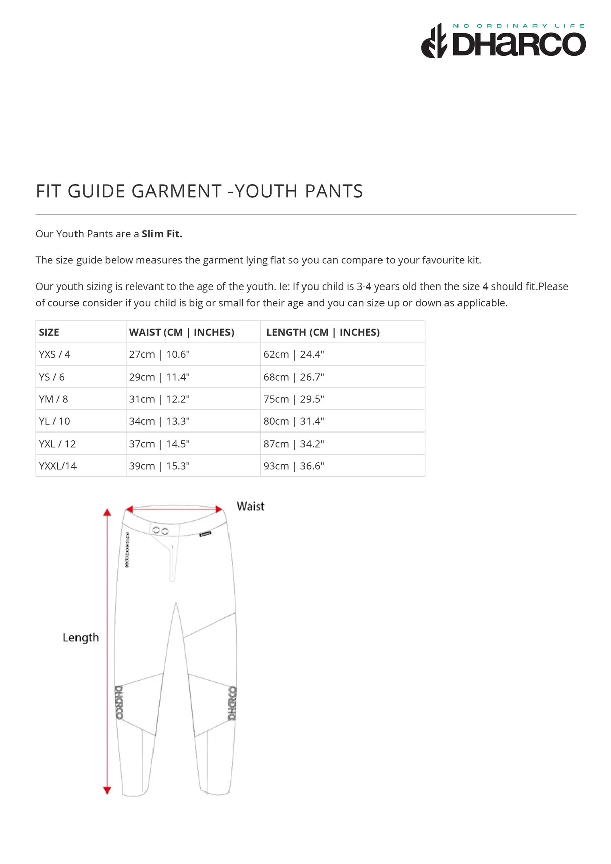 Youth Gravity Pants BLACK - Team GORIDE