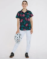 חולצת רכיבה קצרה נשים Tech Party l Dark Fern - DHaRCO